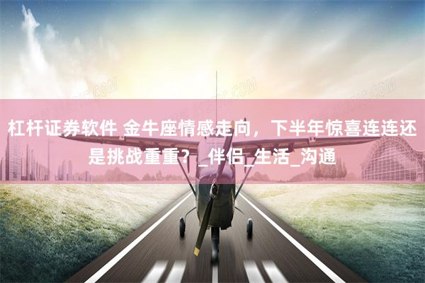 杠杆证券软件 金牛座情感走向，下半年惊喜连连还是挑战重重？_伴侣_生活_沟通