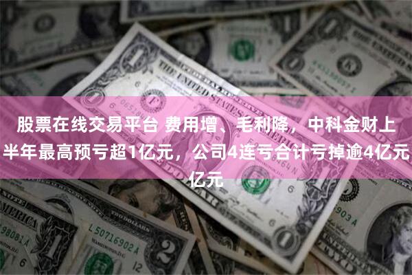 股票在线交易平台 费用增、毛利降，中科金财上半年最高预亏超1亿元，公司4连亏合计亏掉逾4亿元